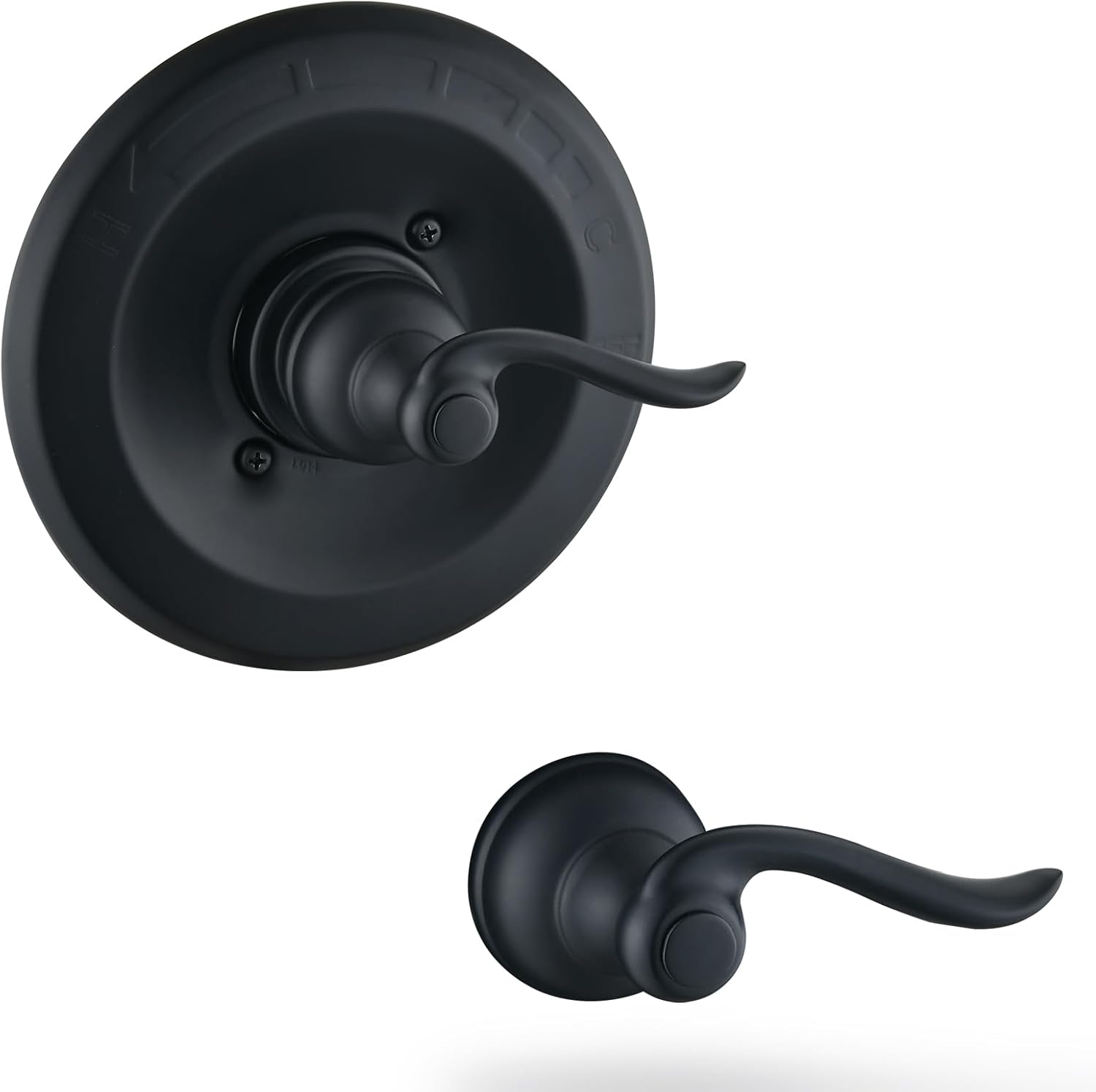 Shower Cover Plate with 2 Handle Matte Black, Replacement for Delta 13/14 Series BT14096
