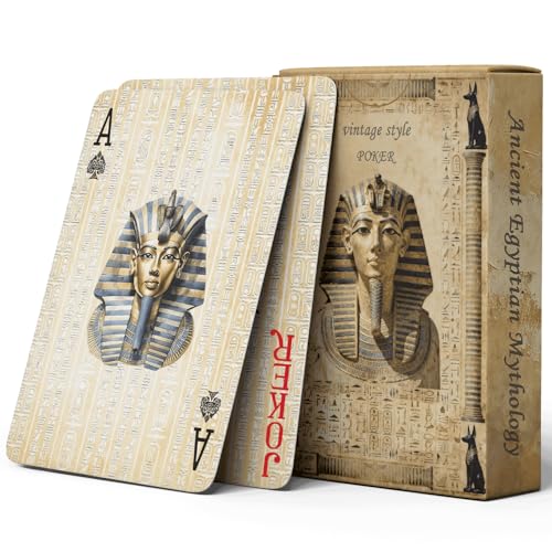 strublfe Playing Cards, Ancient Egyptian Mythology Series Playing Card, Retro Style Poker Cards, Double-Sided Anti Slip Pattern Design, Original Design Poker, Suitable for Collection and Gift.