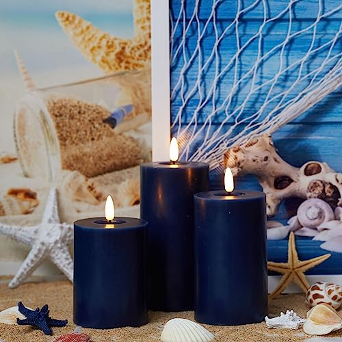 glowiu Pillar Flameless Candles Battery Operated with Remote (H 4