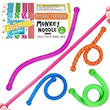 Impresa Fidget Toys Textured Monkey Noodles - Multicolor, 12-Inch, 5-Pack, Textured - Stretchy Fidget Toy & Sensory Toys