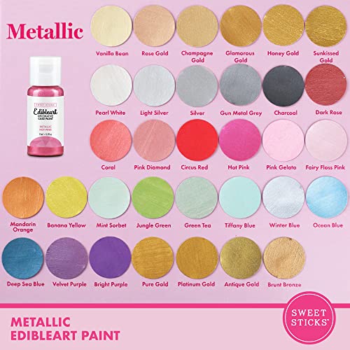 Image of Sweet Sticks Edible Art Decorative Cake Paint 0.5 Ounce (15 Milliliters), Metallic Hot Pink