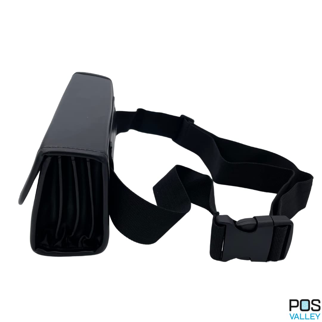 Professionelle Gürteltasche, Geldbörse inkl. 5 Euro-Wechselfächer, 4 Geldscheinfächer, Magnetverschluss - 23 x 11 x 7 cm - Schwarz