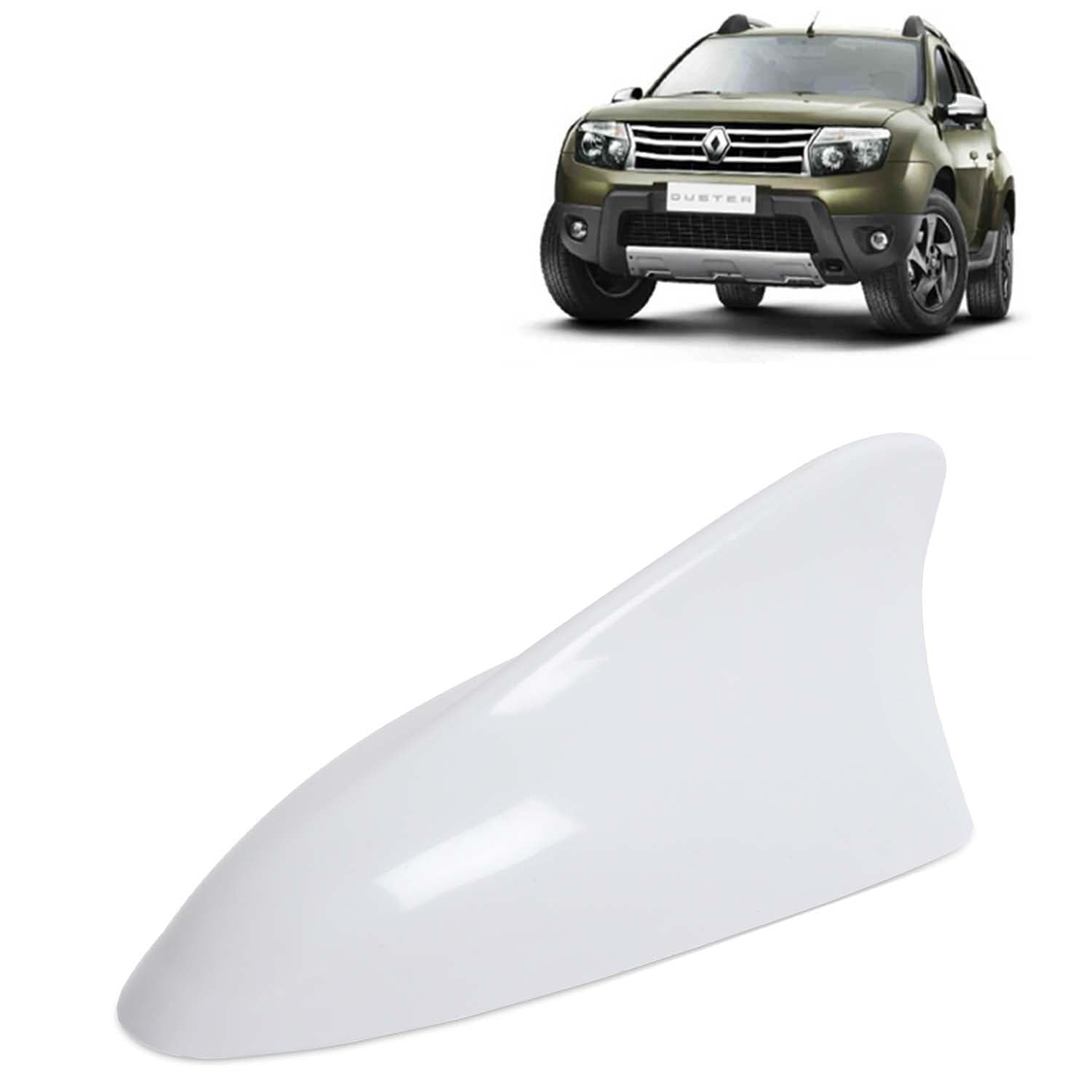 KINGSWAY Accessories Shark Fin Car Antenna Universal Size and Compatible with Renault Duster Year 2012 to 2014, Car Radio FM AM, DIY Easy Replacement Original Car Antenna, 1 Piece, White Color-image-46