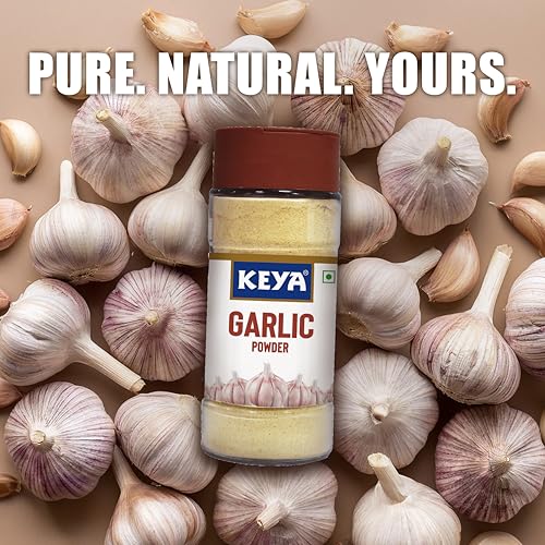 Image of Keya Garlic Powder | 100% Pure Lehsun Powder | Ready to use | Sourced From Whole | Zero added Colours, Fillers, Additives & Preservatives | 55 gm | Pack of 2
