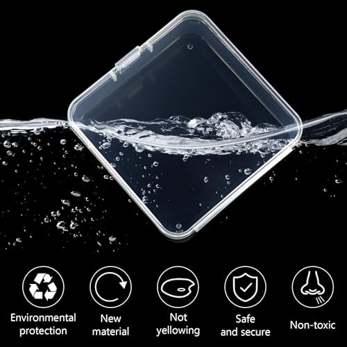 Image of Jetec 18 Pieces Mini Plastic Clear Beads Storage Containers Box for Collecting Small Items, Beads, Jewelry, Business Cards, Game Pieces, Crafts (2.9 x 2.9 x 1 Inch)