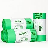 allBIO 40L Kompostierbare Bio-Müllbeutel für Küche & Straßenrandtonne – Packung mit 100 Stück