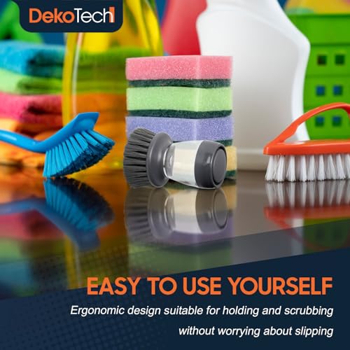 Image of Soap Dispensing Dish Scrubber - Ergonomic Palm Brush for Effortless Kitchen Cleaning, Grease Removal & Long-Lasting Durability