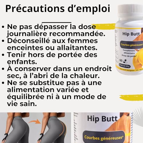 Capsules fesses volume et forme 100% naturels pour hanches