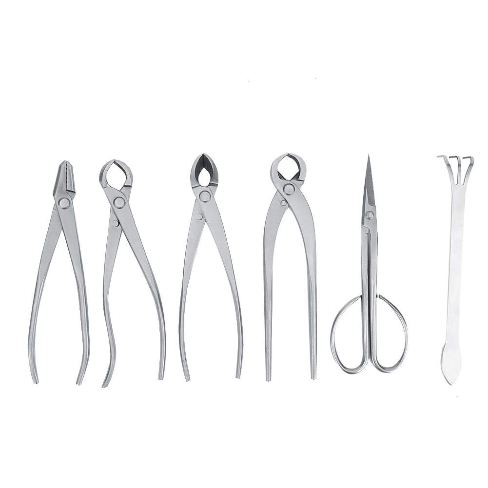 Carnaval Commerçant Outil de Coupe de bonsaï, 6pcs Ciseaux d'arbre de Plante de Jardin de bonsaï Coupe Ensemble d'outils de Coupe avec Sac de Rangement