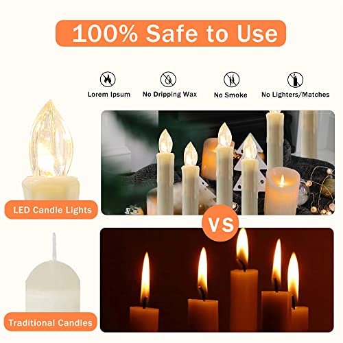 Image of Short Candlesticks LED Taper Candles, 4inches Battery Chandelier Remote LED Candle Sticks Flameless Candlesticks Timer Tapered Candles with Clip for Hotels Bars Churches Harry Potter Party