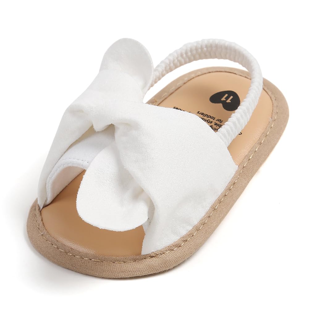Meckior Infant Baby Girls Boys Summer Sandals Open Toe Lace Princess Dress Wedding Flats Shoes Newborn Toddler Soft Non-slip Sole First Walker Crib Shoes