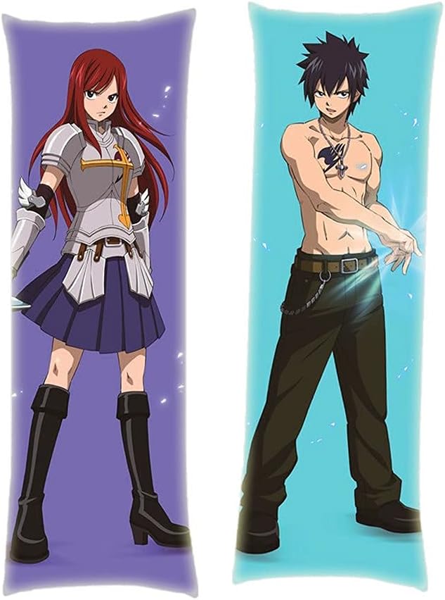 Amazon Com Fairy Tail Erza Scarlet Gray Fullbuster Peach Skin Japanese Body Pillowcase C1757 Home Kitchen