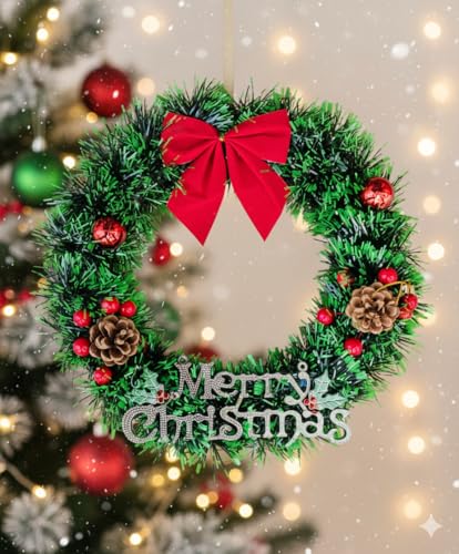 Image of Designer Christmas Wreath /Wall Hanging /Decoration for Xmas Party /Christmas Decorations for Home /Gifts /Wreath | PoPo Toys |REET L-1 | 30 CM