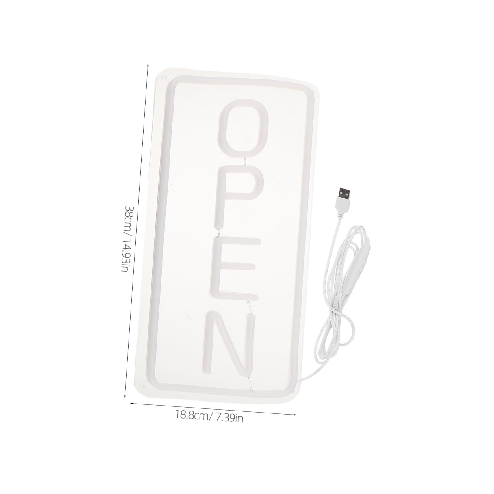 MAGICLULU Letrero De Neón Led Abierto Vertical Luces De Neón Para Tiendas y Restaurantes Decoración Transparente Usb Para Negocios y Habitaciones