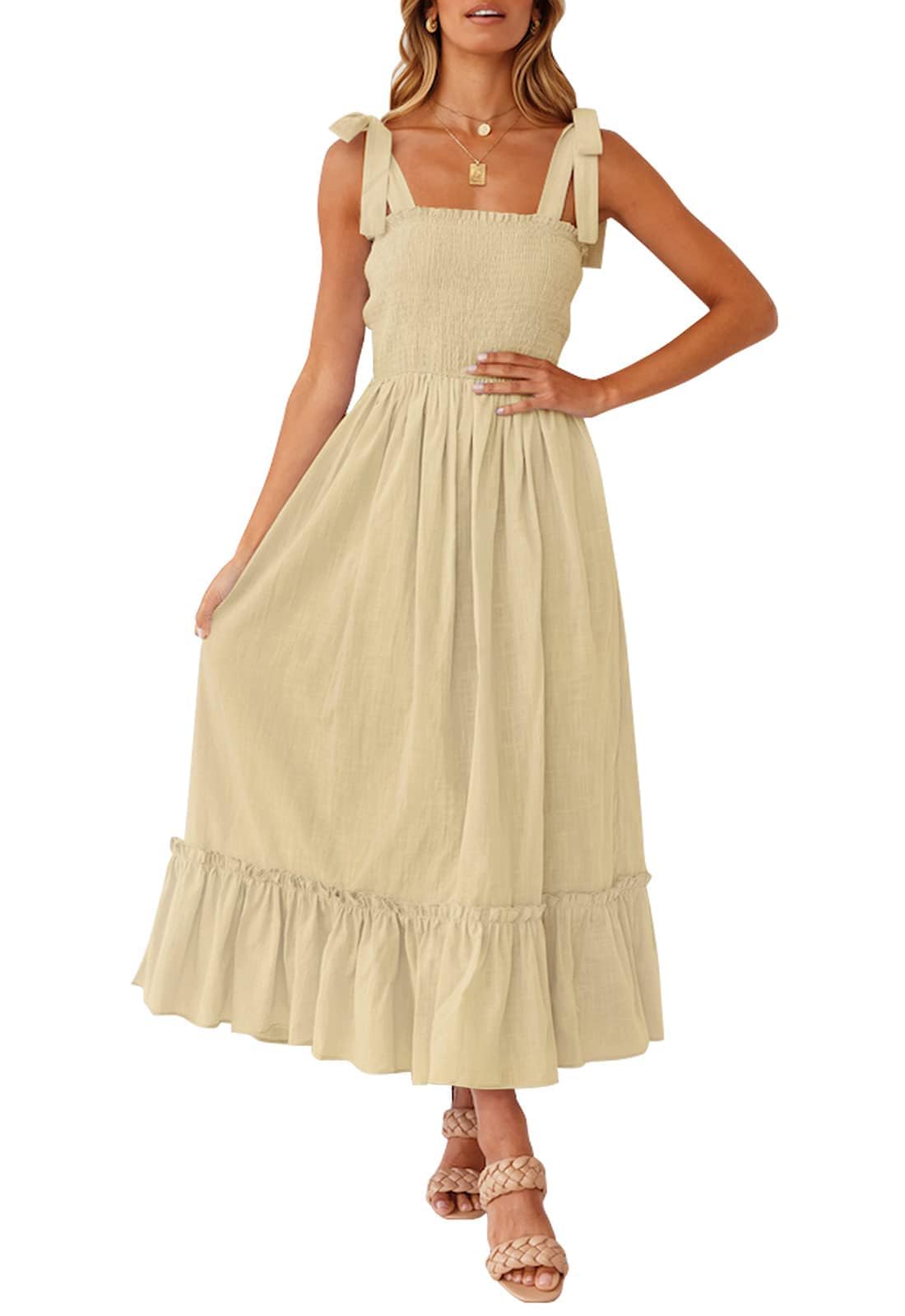 ZESICA przypadkowy Kobiety Spaghetti a Line Maxi Dress