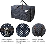 Sac de rangement Jumbo, Conforteur/Couverture/Pilons/Cabine de rangement rapide, Sac de stockage d'épicerie de garage, Coffret d'organisateur de vêtements/de vêtements dans le placard/au grenier, 100L, Point bleu