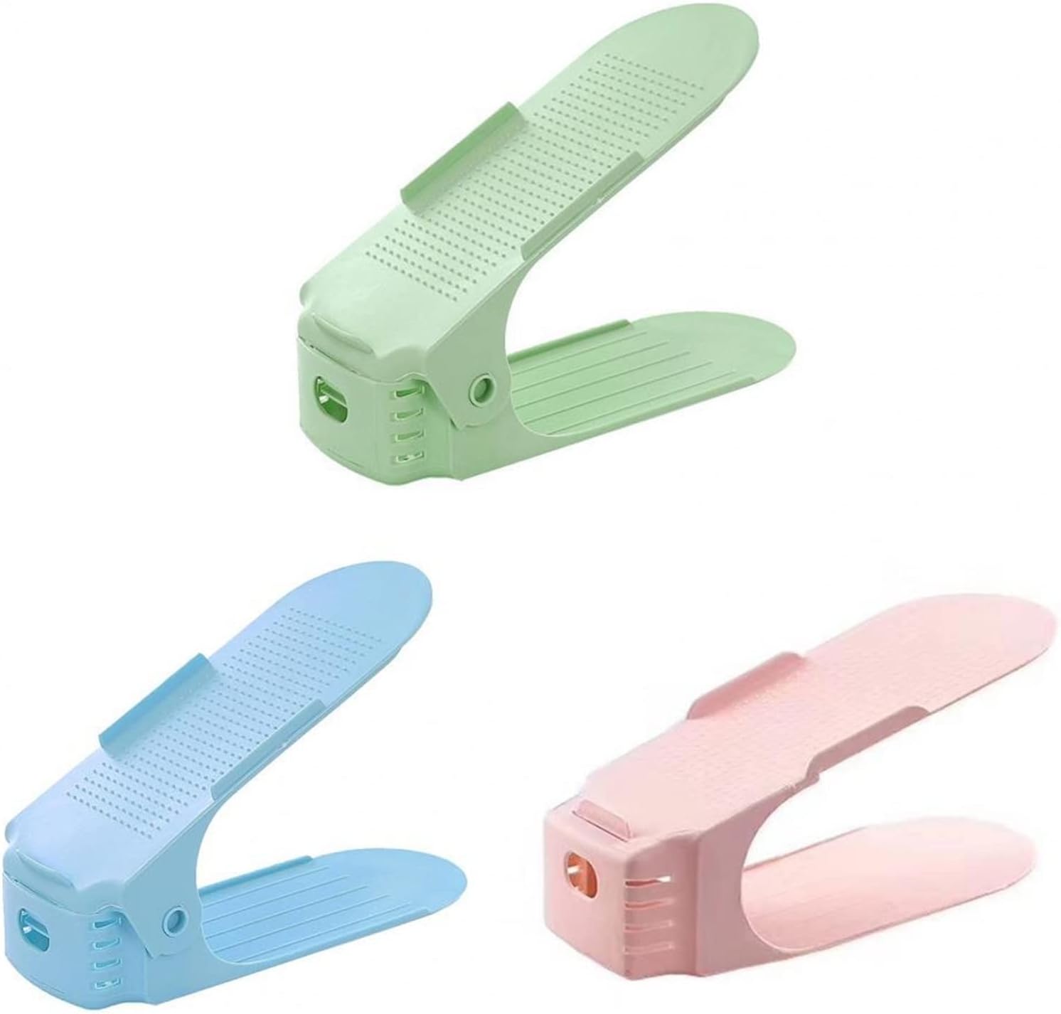 Shoe Slots Storage Shoe Rack Adjustable Shelf Organizer Double-layer Space-saving Stand Shelf Organizer(Pink)