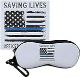 Blue Line Police Eyeglass Case & Cloth (Personalized)