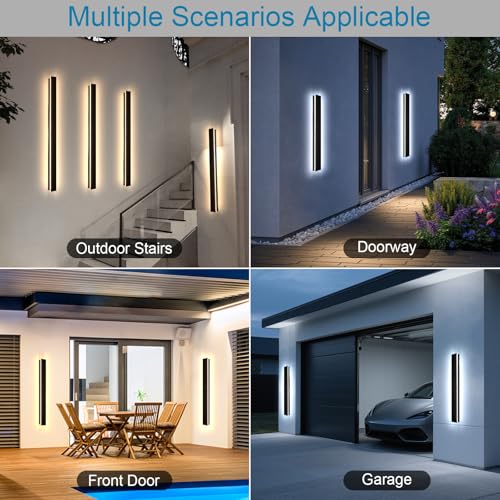 EWIMXSVC Modern Outdoor Wall Light, 39.4" Dimmable 3CCT Exterior Lighting Fixture Wall Mount, Waterproof Black Porch Lights Wall Sconce Long LED Linear Outside Lights for Garage, House, Front Door by EWIMXSVC - Image 4