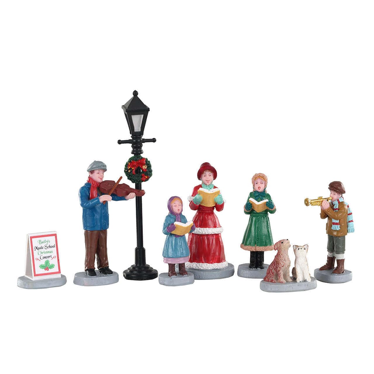 Lemax - Baily's Music School Carolers- Set Of 8, Multicolor