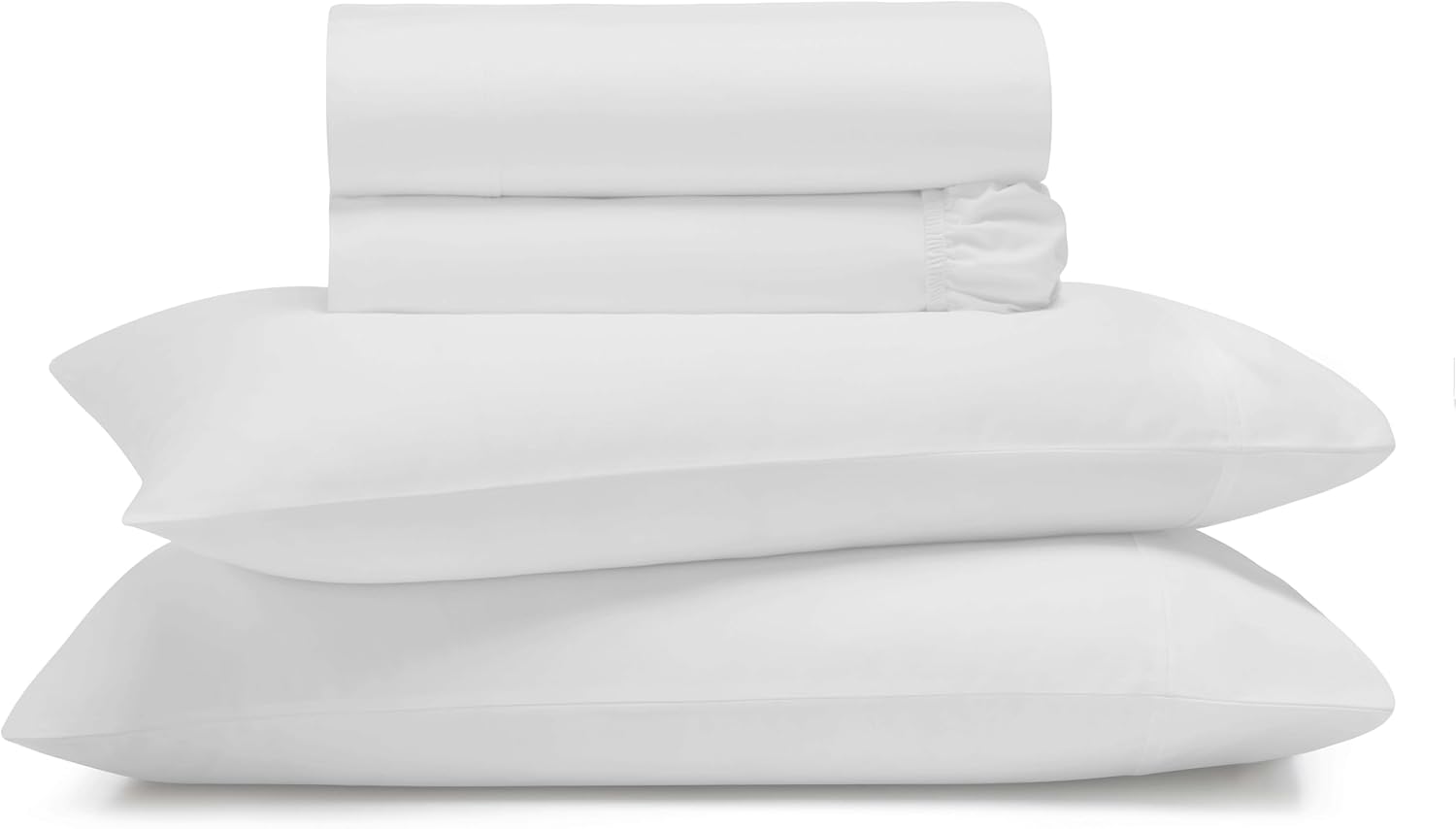 Superior Apus Cotton Sheet Set, Sateen Weave, Soft Bedding, Modern Luxury, Comfortable, Easy Care Home Decor Essentials, Solid Design, 15" Deep Pocket Sheet Set, Twin, White