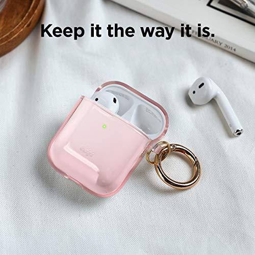 Image of elago Clear Airpods Case with Keychain Designed for Apple Airpods 1 & 2 (Lovely Pink)