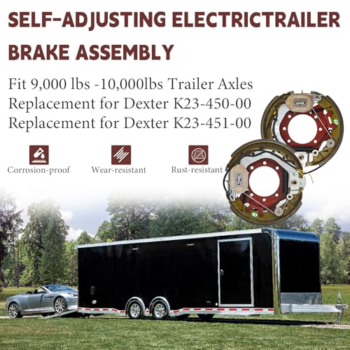 Image of 12-1 /4 inch x 3-3 /8 inch Electric Trailer Brake Assembly K23-450-00 K23-451-00