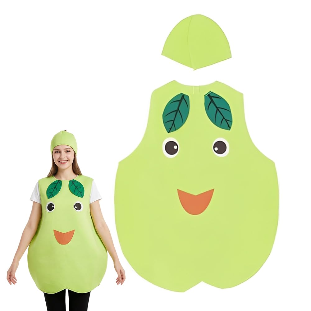 JynxtoyZeal Adult Fruit Costume Outfit, Unisex Adult Fruit Costume Bundle,Fun Fruit Cosplay Outfit With Headwear, Dresses for Themed Parties