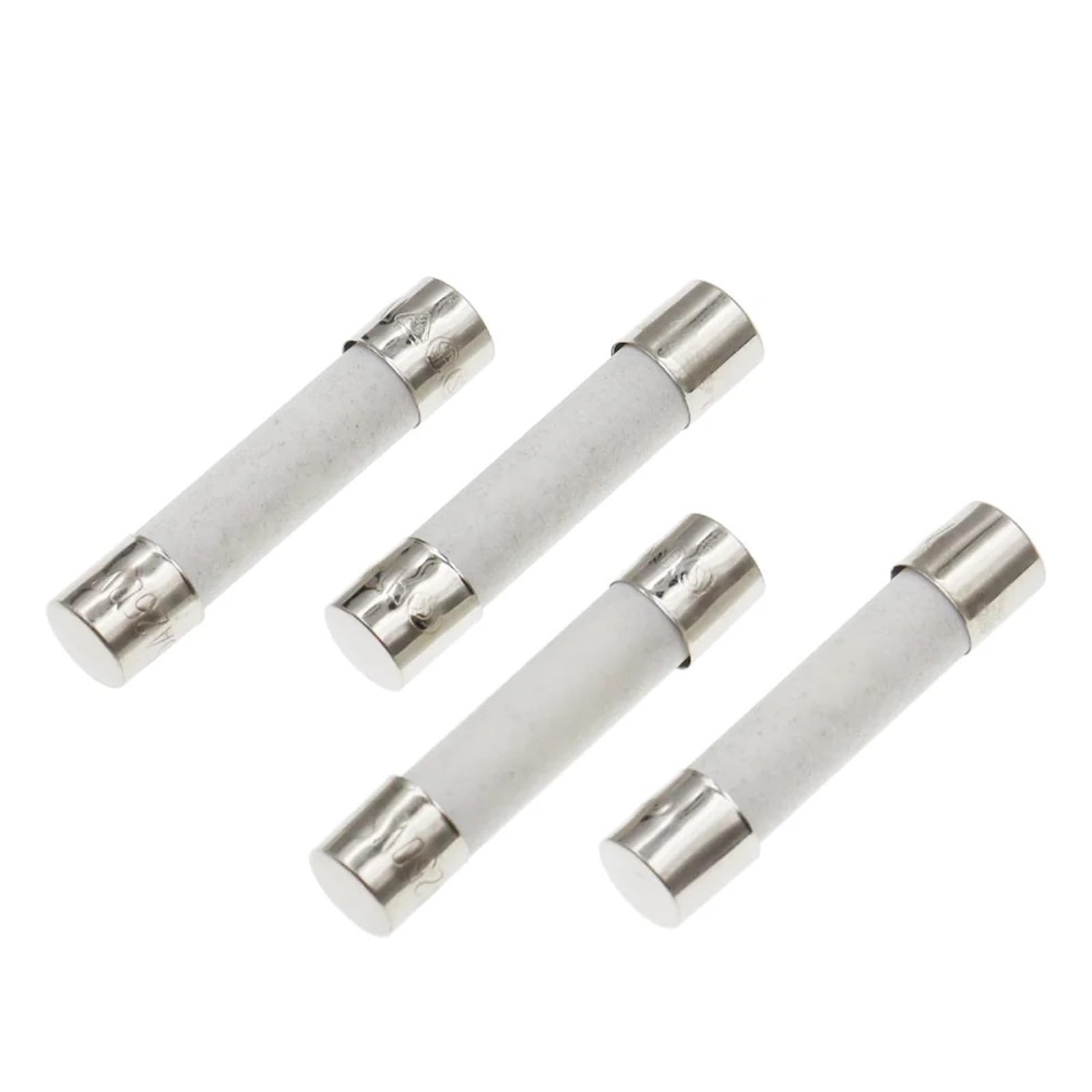Ceramiczna rura bezpiecznikowa 5 x 20 mm i 6 x 30 mm, 250 V, 0,5 A, 1 A, 2 A, 3 A, 4A, 6 A, 8 A, 10 A, 15 A, 20 A, 25 A, 30 A (zestaw 10 sztuk) (5 x 20 mm, powolny przerwa T,0,5A)