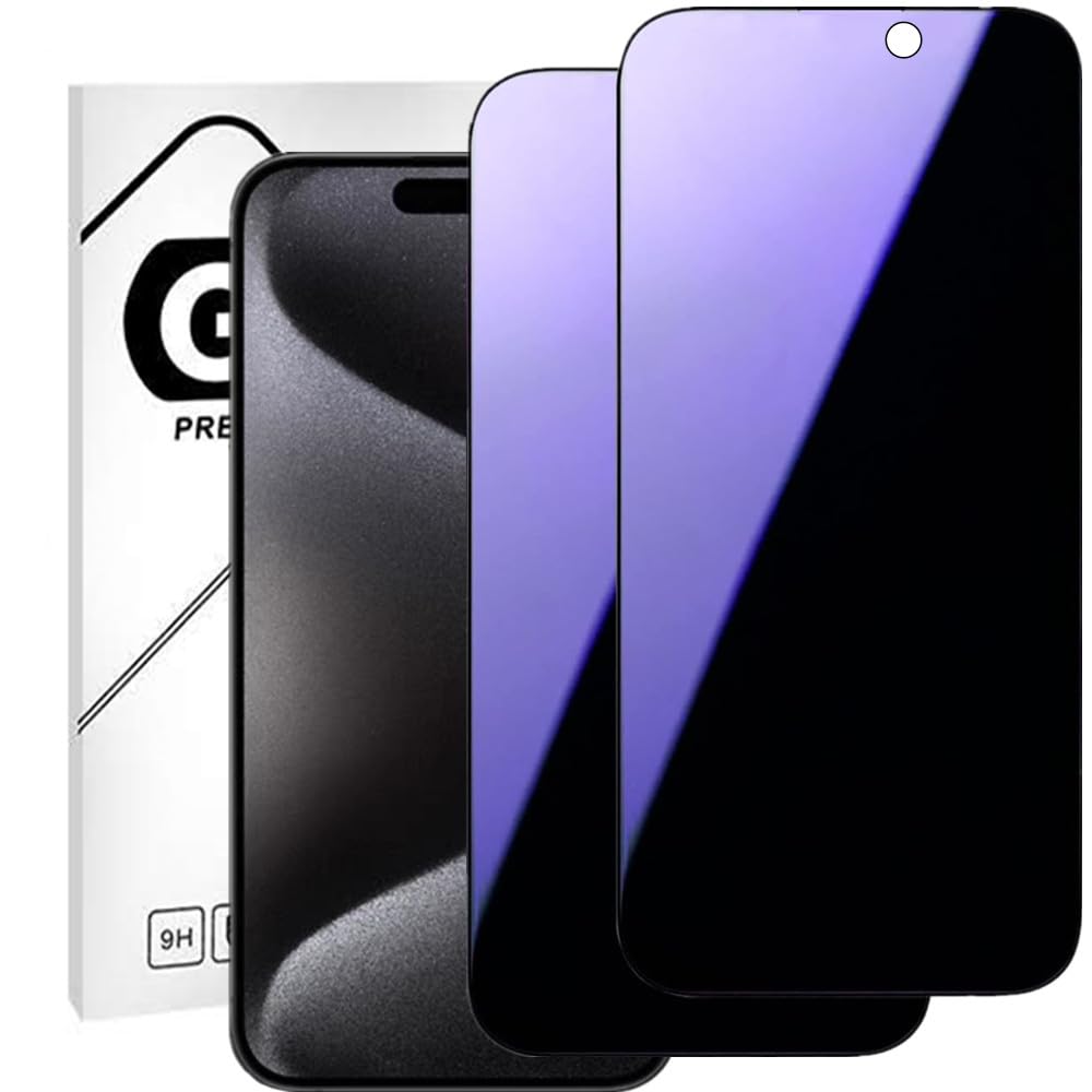 【2枚セット】 【ブルーライトカット＆覗き見防止】GAOYYDS for iPhone 16 Pro Max用の ガラスフィルム アイフォン 16 Pro Max 覗き見防止 プライバシー保護 液晶保護フィルム 気泡レス 指紋防止 視力を保護 目の疲れ軽減ぐ 防ぎ 目に優しい