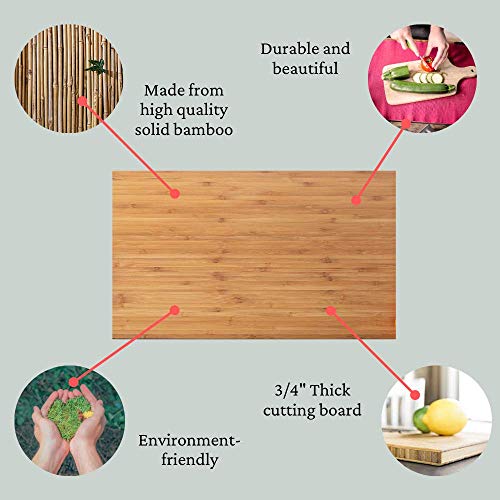 Personalized Cutting Board Wedding Gift for the Couple - Custom Cutting Board Wood Engraved (11" x 17" Single Tone Bamboo, Grayson Design) - Closing Gift for Home Buyers