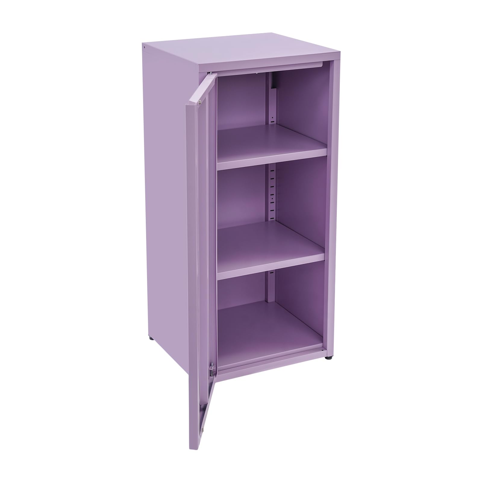 Armadietto in metallo con porta singola, con 2 ripiani regolabili in altezza, robusto metallo per ufficio, scuola, soggiorno, 40 x 35 x 88 cm (viola)