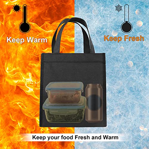 Askuko Lunch Bag For Women Men, Insulated Lunch Bag, Large Adult Lunch Box Tote Bag With Interior Pockets, Reusable Portable Cooler Lunch Bag For Office, Work, Camping, Picnic, Travel, Black #TOP2