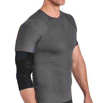 Tommie Copper Pro-Grade Compression Elbow Sleeve, Unisex, Men & Women, Adjustable Ultimate Support Sleeve for Tennis Elbow, Inflammation & Golfers Elbow - Black - Small