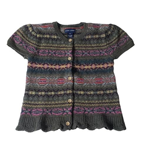 Polo Ralph Lauren Girls Fair Isle Short Sleeve Cardigan Sweater S Small 7