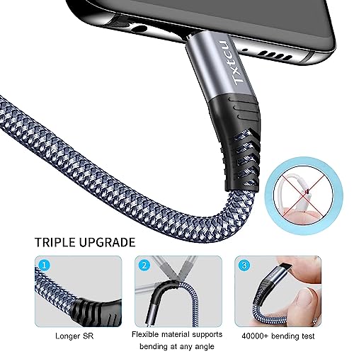 Longue USB C Câble 20ft, USB C Câble de chargeur tressé USB Type C Câble charge rapide Compatible pour PS5 Contrôleur,Xbox,Samsung Galaxy S20/S10/S9,Remarque 10 9 8,LG,Motorola, commutateur, feu de bougie, Huawei