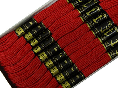 Image of Cross Stitch Hand Embroidery Thread Stranded Cotton Craft Sewing Floss 25 Skeins-Maroon