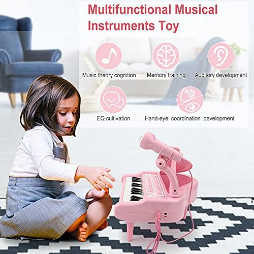 Bee bee Run Toddler Piano Keyboard Toy, 3 4 Year Old Girls First Birthday Gift,24 Keys Piano Toy for Toddlers Pink 2 511wcRP2qsS. AC