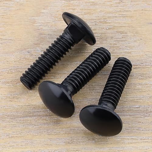 Image of 1 /2-13 x 1-1 /2 inch Black Steel Carriage Bolts, 304 Stainless Steel 18-8, Round Domed Head Square Neck Carriage Bolts Screws, Coarse Thread UNC, 8 PCS