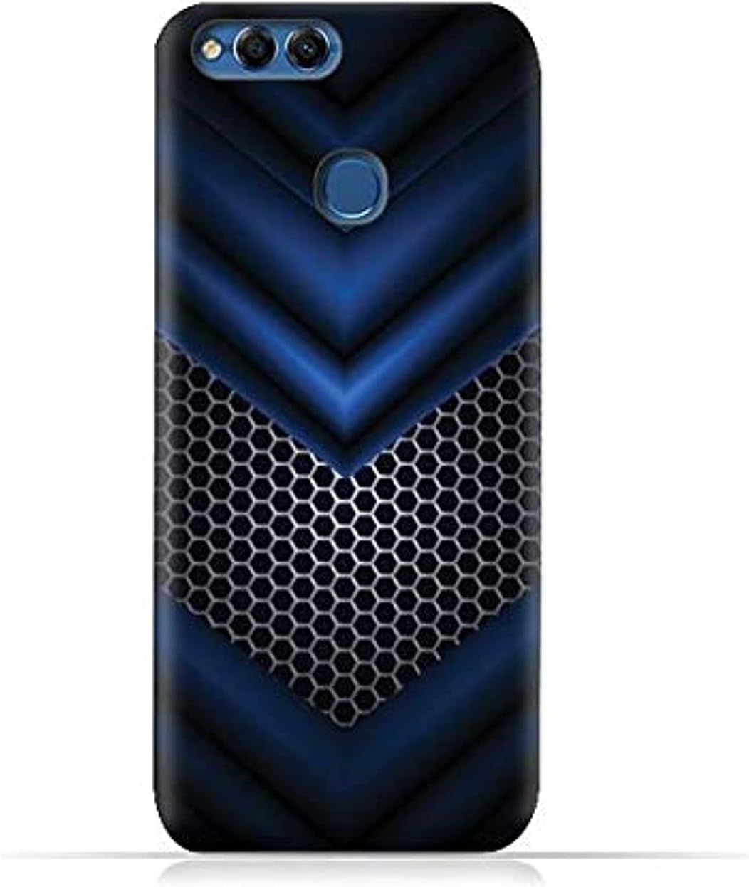 Huawei Honor 7X TPU Silicone Protective Case with Abstract Blue Mesh Pattern Design