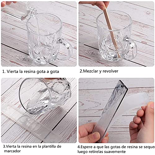 Miniatura 5 de 40pcs Molde Resina Epoxi De Marcador De Libro, 10 Piezas Marcapáginas Moldes Silicona Con 30 Borlas Coloridas, Molde Rectangular De Resina Para Joyería Diy, Regalo Para Profesores, Estudiantes