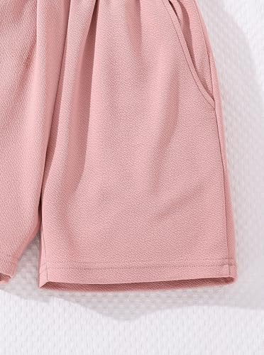 Image of Hilinker Girls 3 Piece Summer Outfits Graphic Crop Tee and Cami Top with Shorts Set