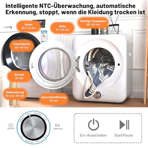 Mini sèche-linge 3kg Merax compact à évacuation pour studio et camping