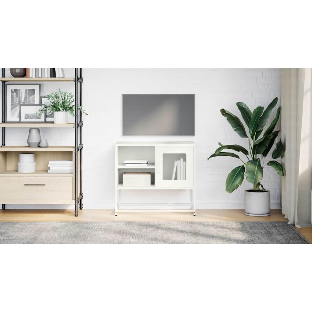 SYDE Mobile TV in acciaio bianco, 68 x 39 x 60,5 cm