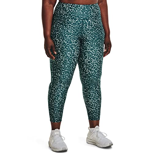 Under Armour HeatGear Armour Womens Printed Ankle Leggings, Tourmaline Teal-fresco Green-opal Green, XL
