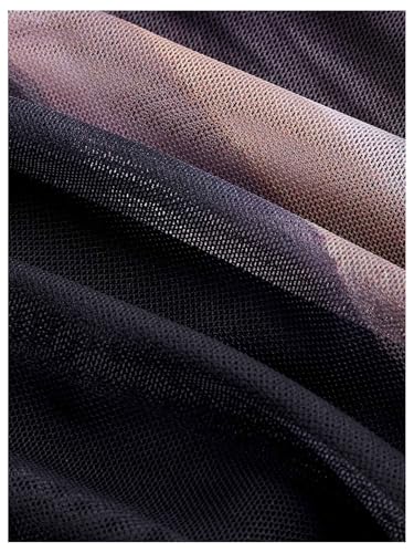 GORGLITTER Girl's Mesh Off The Shoulder Tops Tie Dye Ruched Bell Sleeve Going Out Tee Shirts4