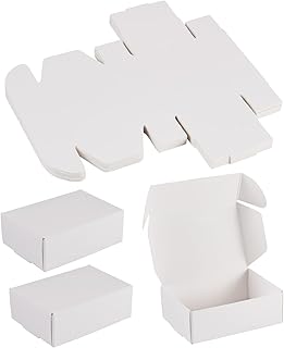 Craftdady 20pcs White Shipping Boxes 3.26"x2.36"x1.18" Foldable Paper Mailer Boxes for Small Business Small Gift Packaging Box for Moving Storage Jewelry Gift Box for Wrapping Mailing Present