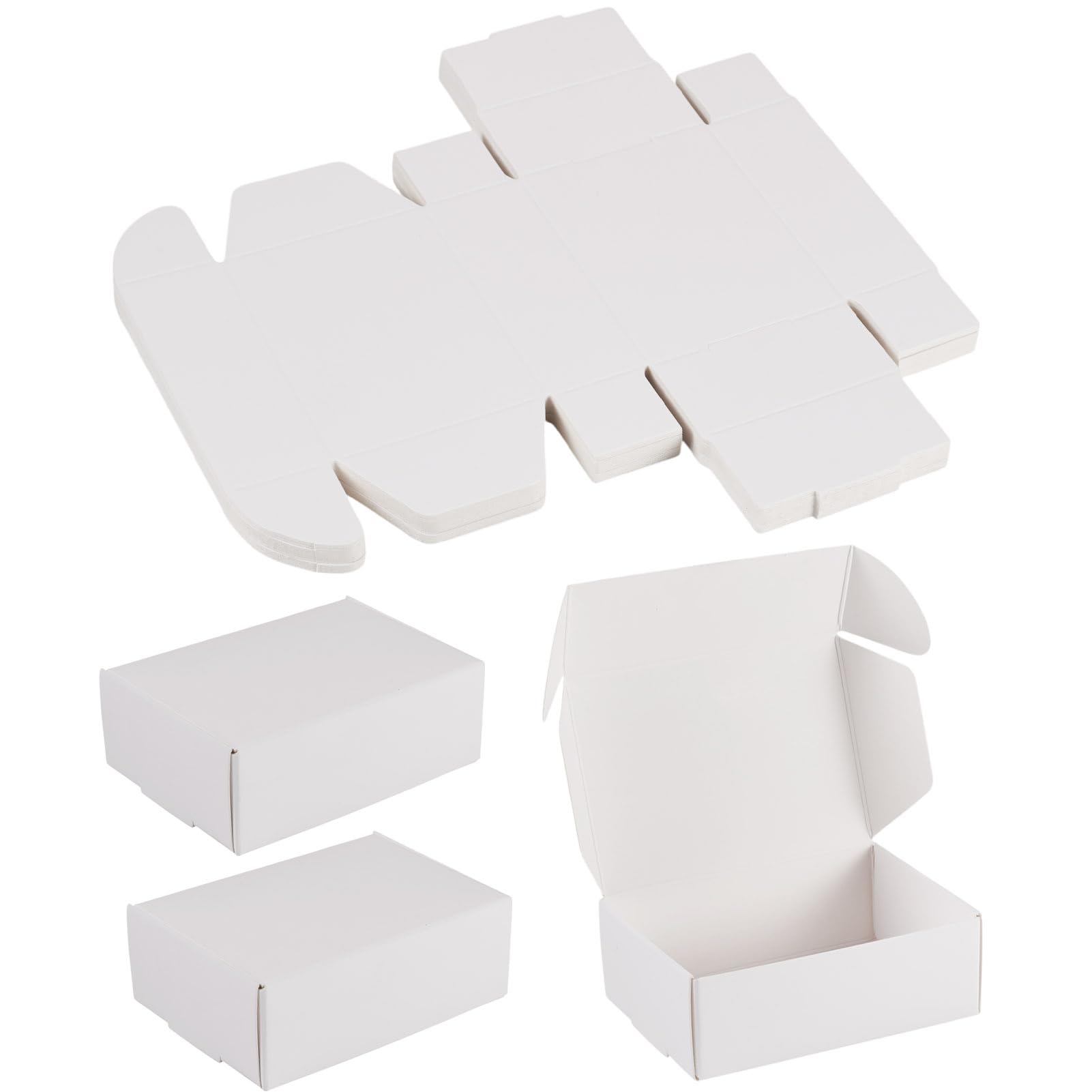 Cheriswelry 20Pcs Mini Paper Mailer Boxes Die Cut White Corrugated Cardboard Mailing Box Packaging Small Parcel for Shipping Birthday Gifts Business Posting โ image 1