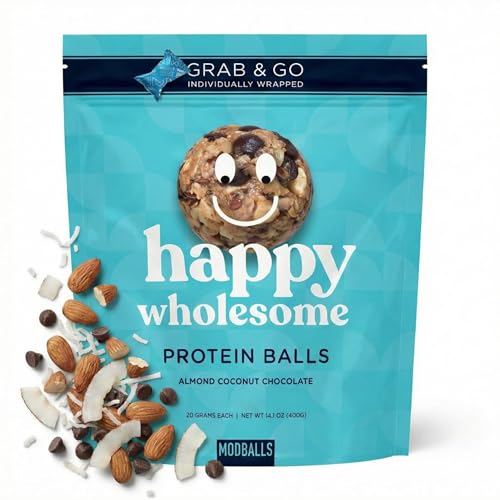 Happy Wholesome Protein Balls 20 Count (Almond Coconut Chocolate)