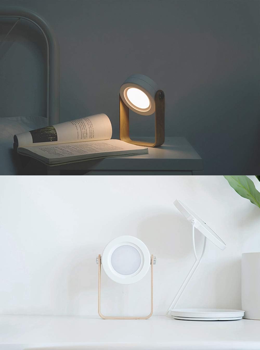 FVLFIL Touch LED Night Light Lamp for Bedrooms Living Room Foldable and Portable Rechargeable for Camping Flashlight-White